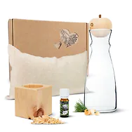 Zirben-Lieblingsbox #11: Zirbenkissen (17x29cm), Zirbenw&uuml;rfel-Set, Zirbenapfe...