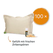 100 Stk. Zirbenkissen (22x34cm) + Bio Zirben&ouml;l (10ml)