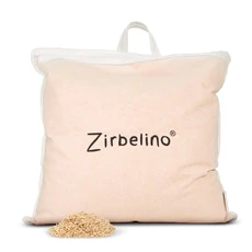 ZIRBELINO&reg; SAUNA-Zirbenkissen 40x40cm mit Henkel | SPEZIAL-F&Uuml;LLUNG mit extrem harzreichen Zirbensp&auml;nen | Intensiv-Duft f&uuml;r Badezimmer, Kleiderschrank, Sauna